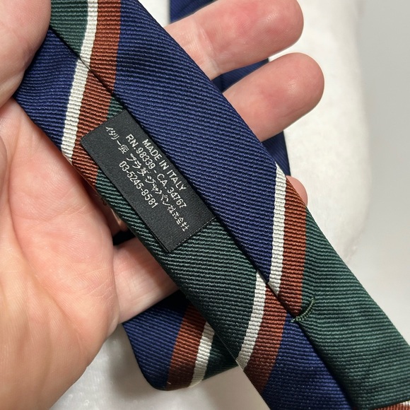 Prada 100% Silk Diagonal Regimental Stripe Necktie Made in Italy - Picture 5 of 8
